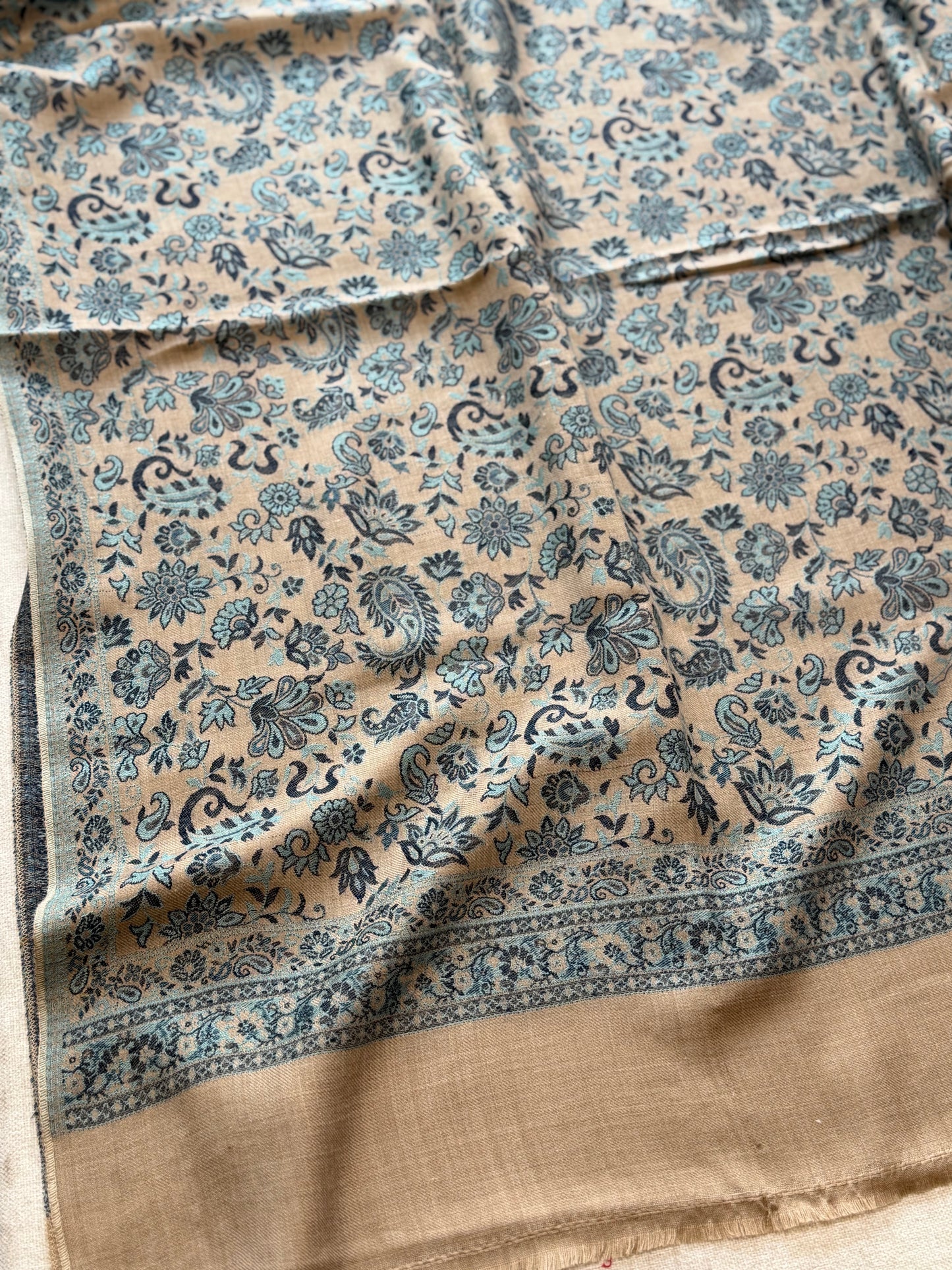 Pashmina Wool Kani Shawl in Full Size Multi Color