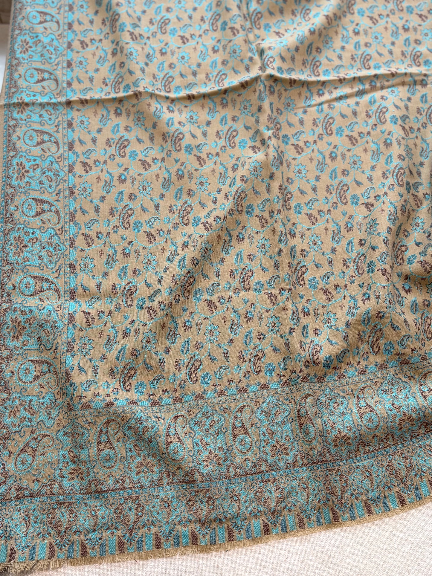 Pashmina Wool Kani Shawl in Full Size Multi Color