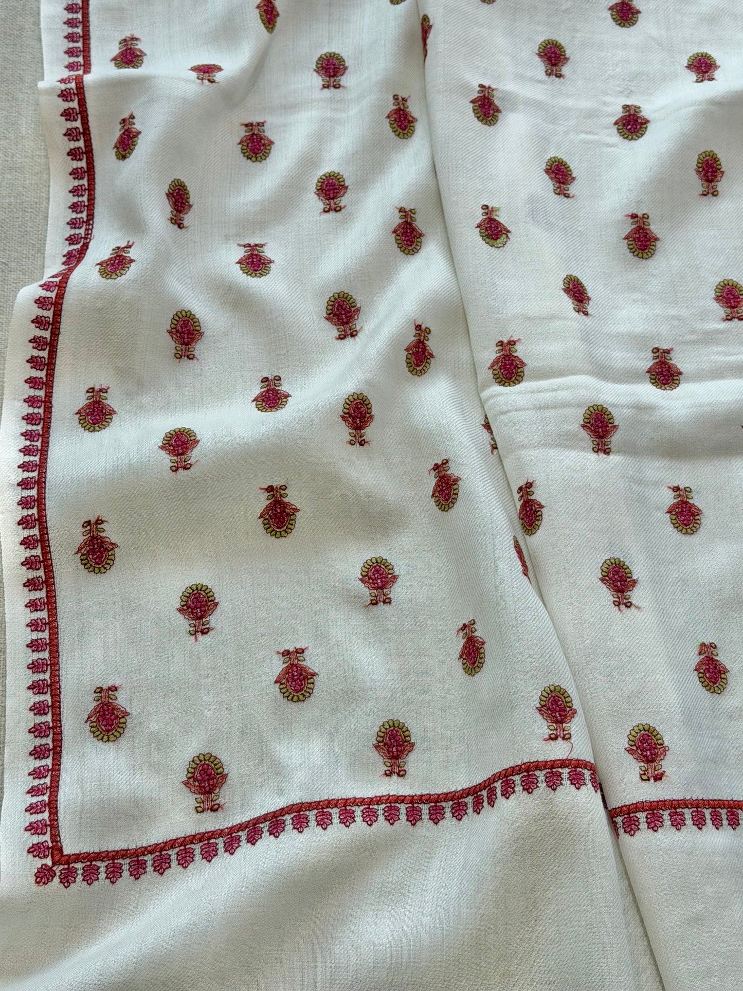 Pashmina Shawl Bouti Jaal | Off White