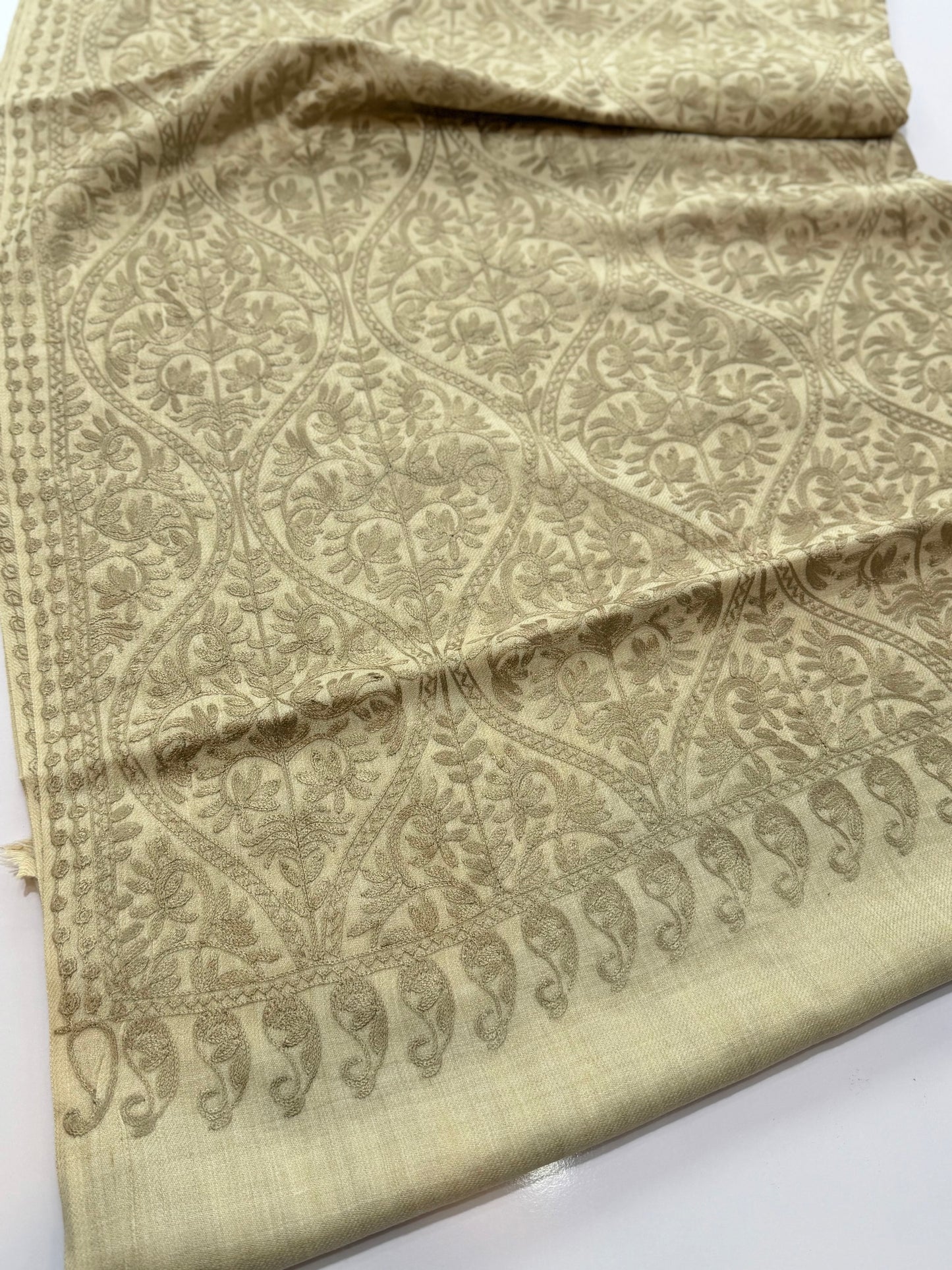 Pashmina Embroidered Shawl Matka Design | Skin With Skin