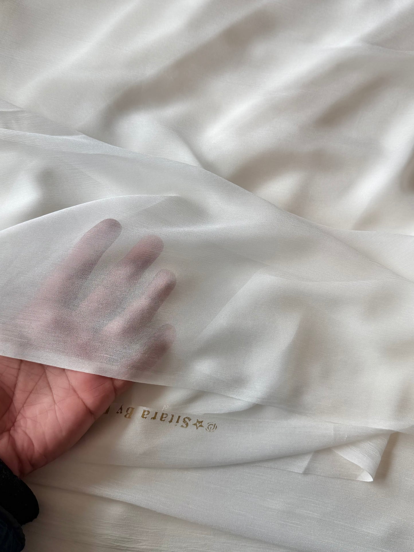 Plain Pure Crinkle Chiffon (Sitara Crinkle) Dupatta 2.75 Yards Dyeable | White