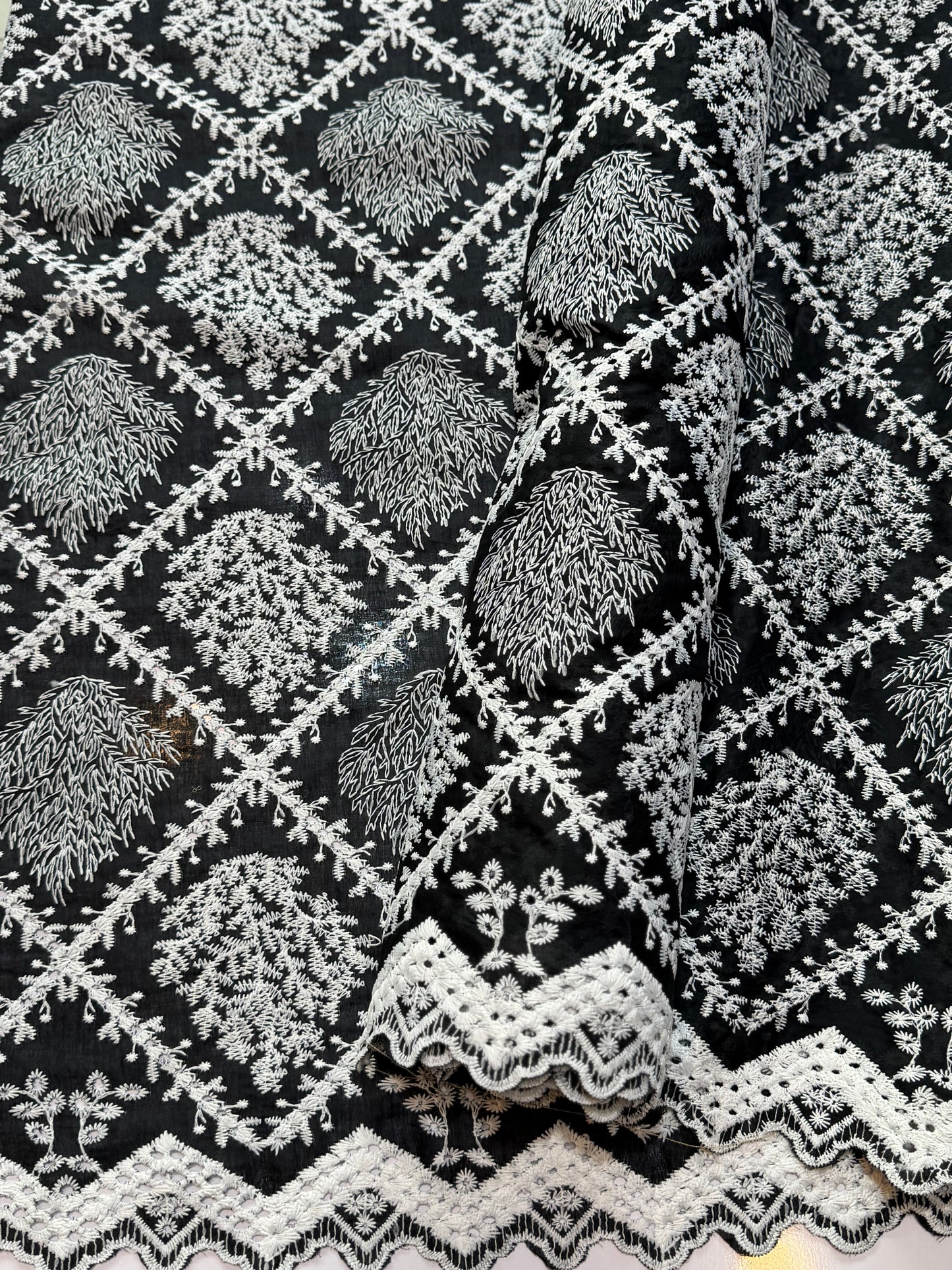 2 Piece Chiffon Aar Mukesh Suit Yellow