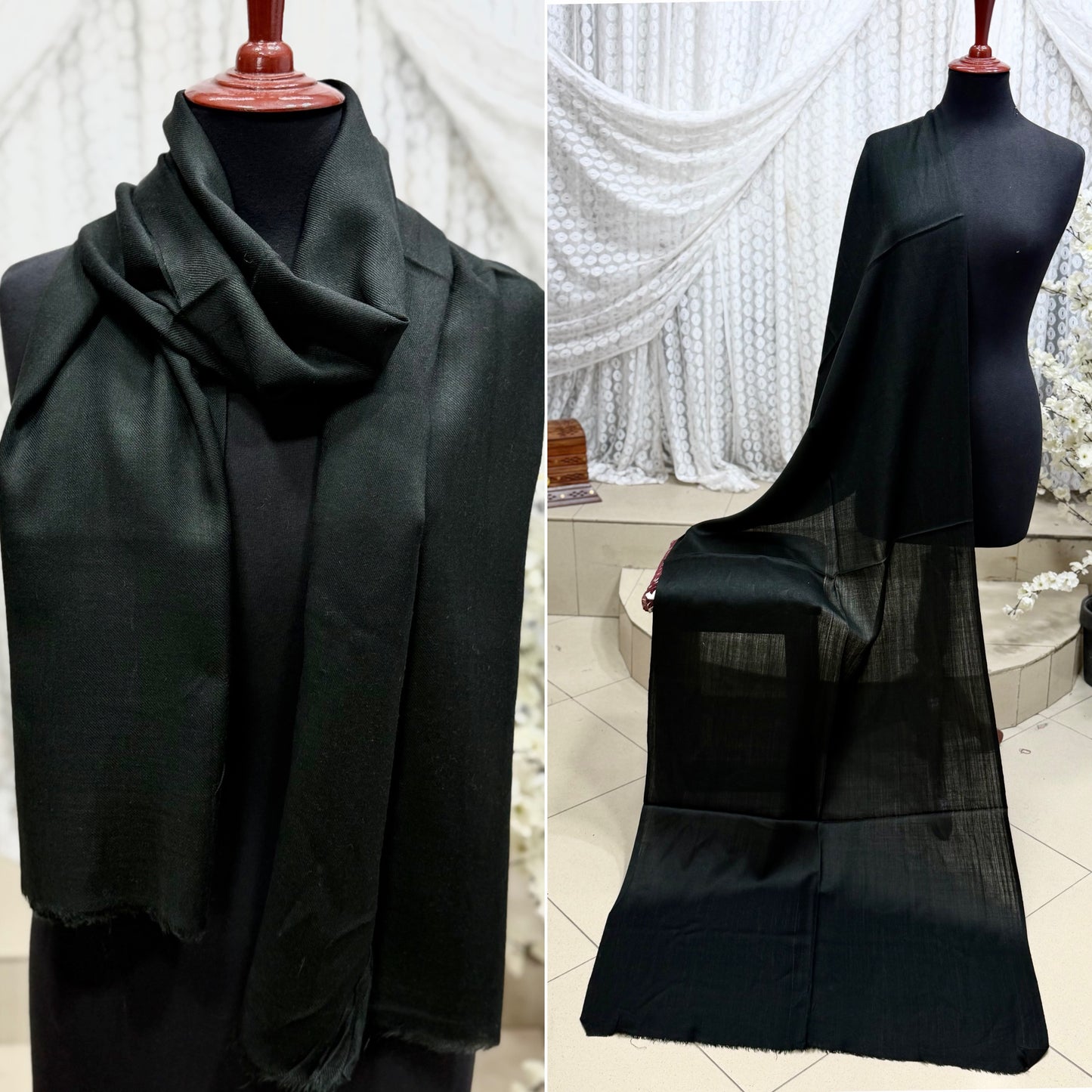 Plain Pashmina Stole | Black