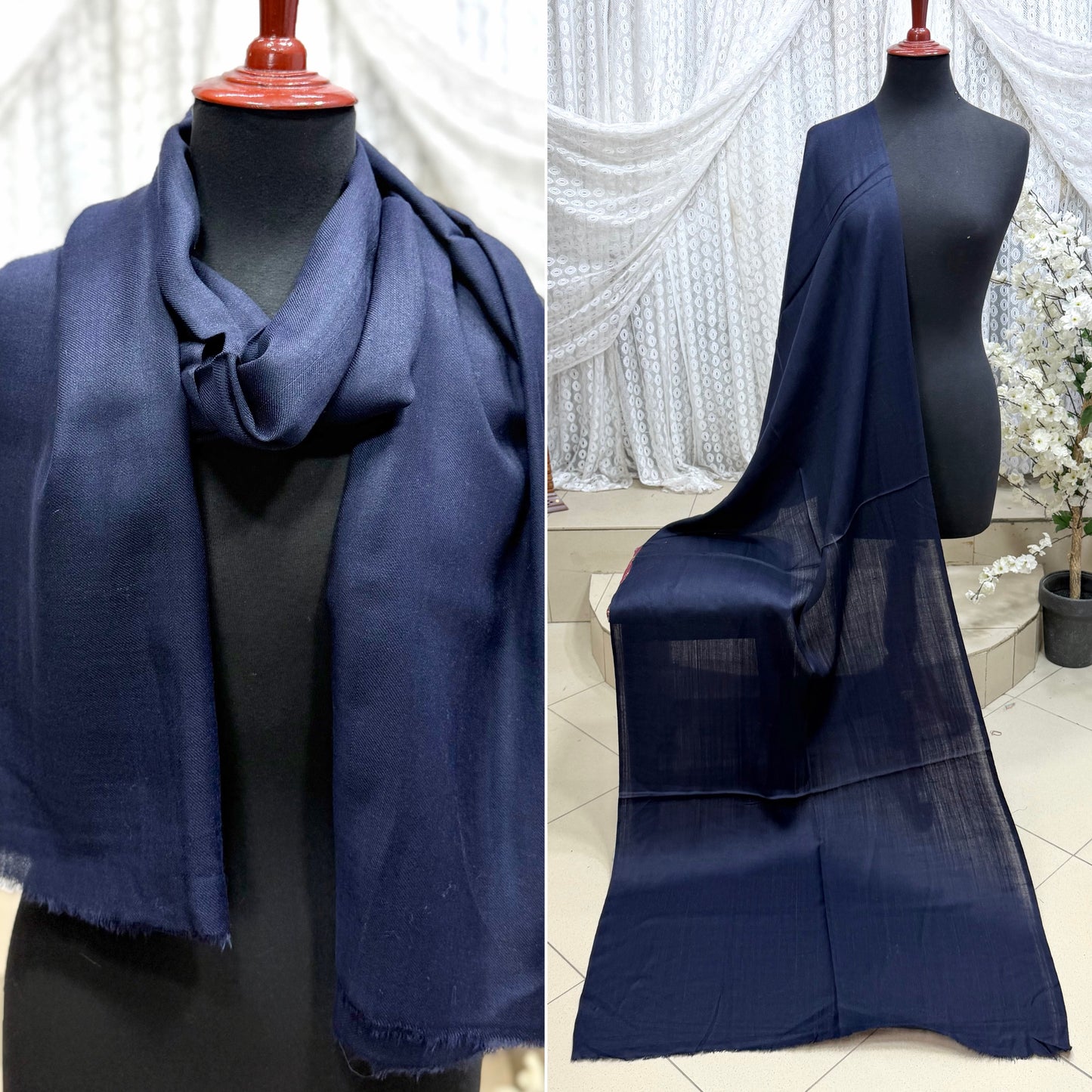 Plain Pashmina Stole | Navy Blue
