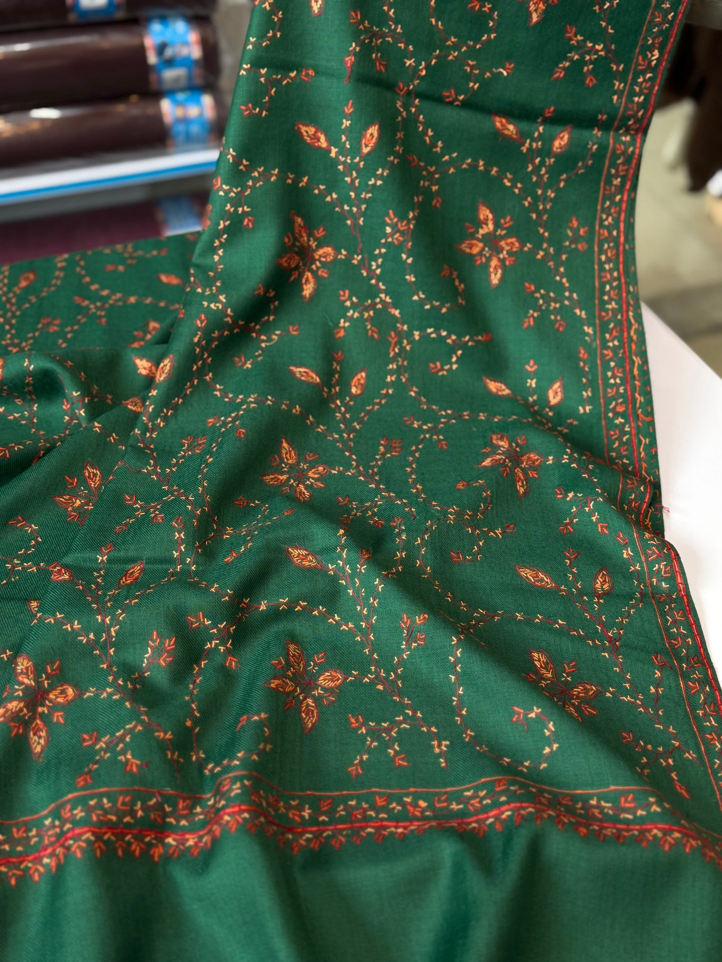 Pashmina Handmade Full Embroidered Souzni Shawl Beautiful New Design 2025 Collection Made in Kashmir