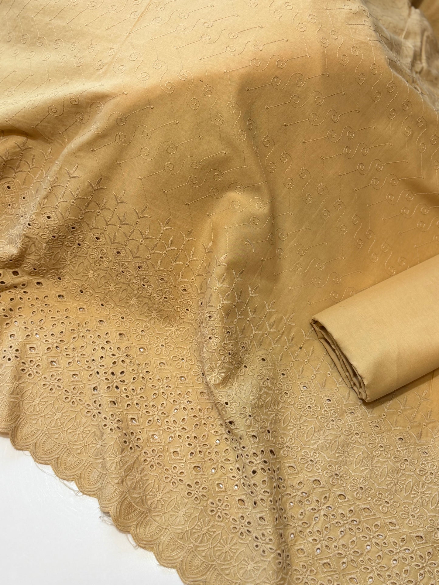 Chikankari Lawn 2 Piece Suit Daman Bore Long Length Suit | Skin