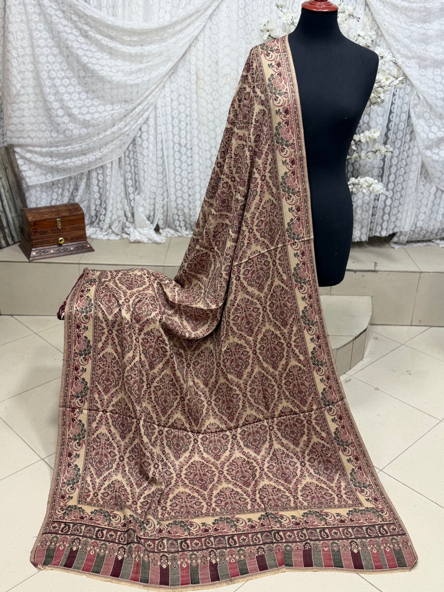 Pashmina Wool Kani Shawl in Full Size Multi Color | K410