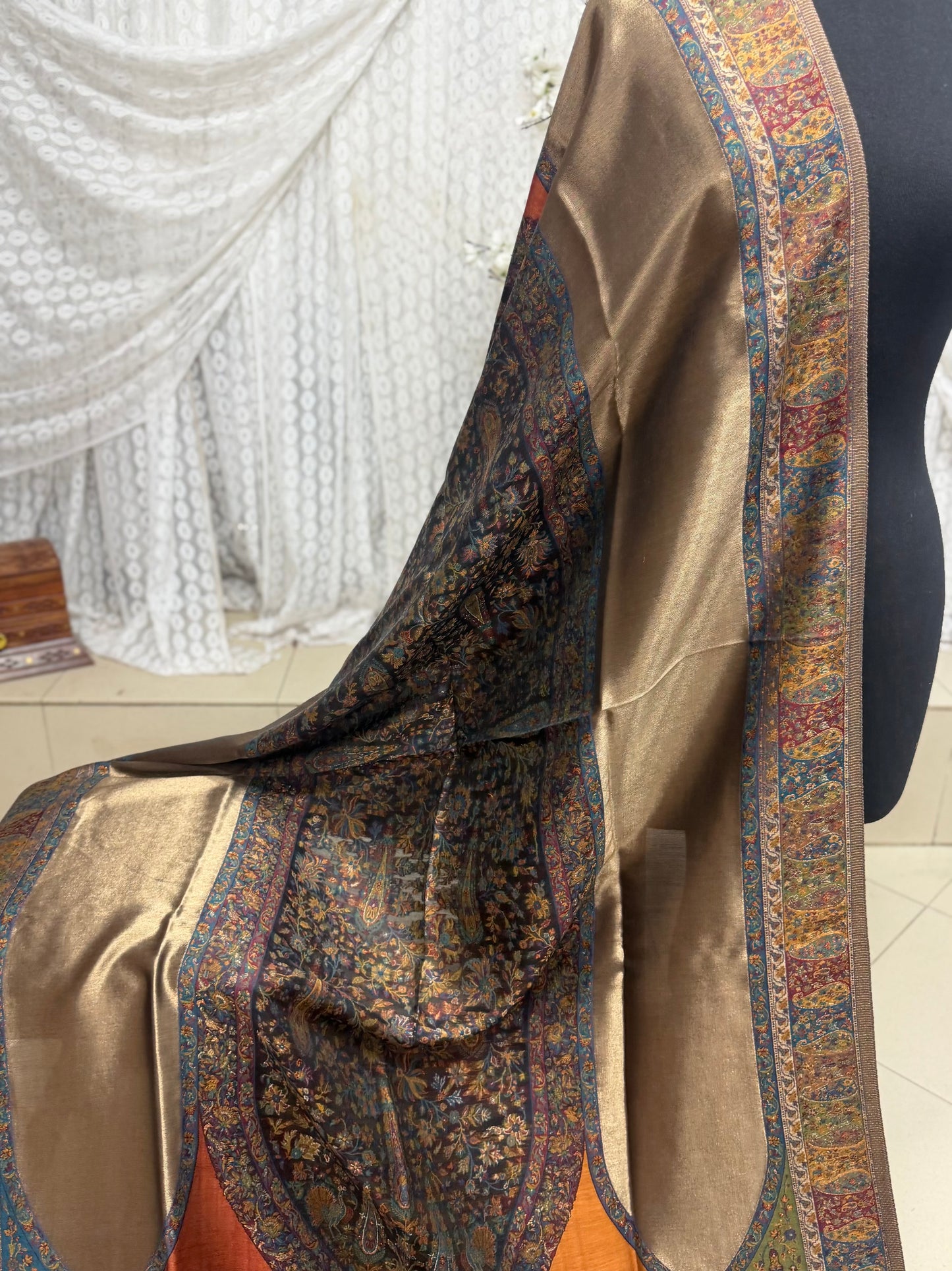 Moonlight Kani Silk Shawl, Wedding Wrap Perfect Gift Made in Kashmir