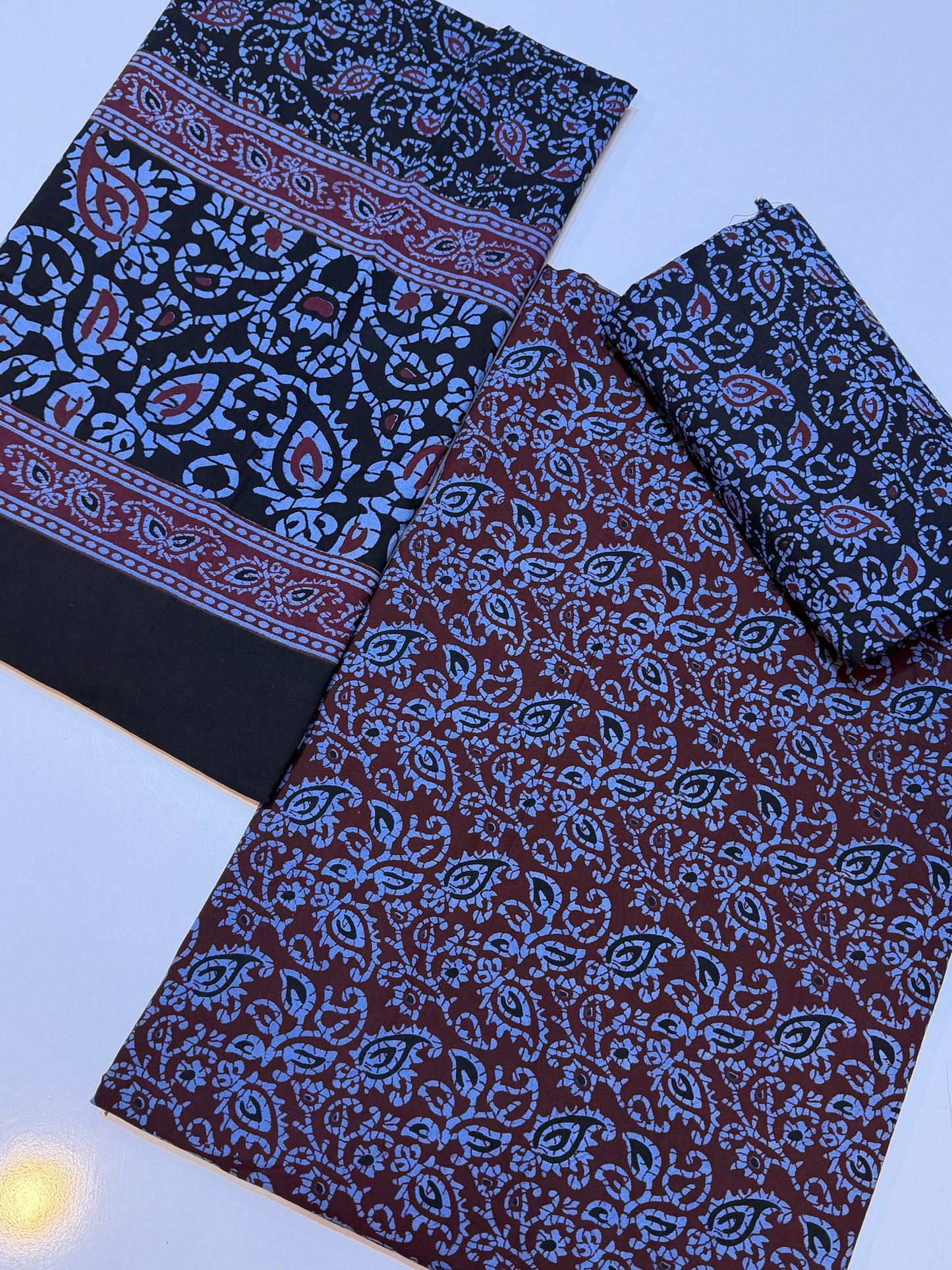 Ajrak Cotton Block Printed 3 Piece Unstitched Suit 25% OFF