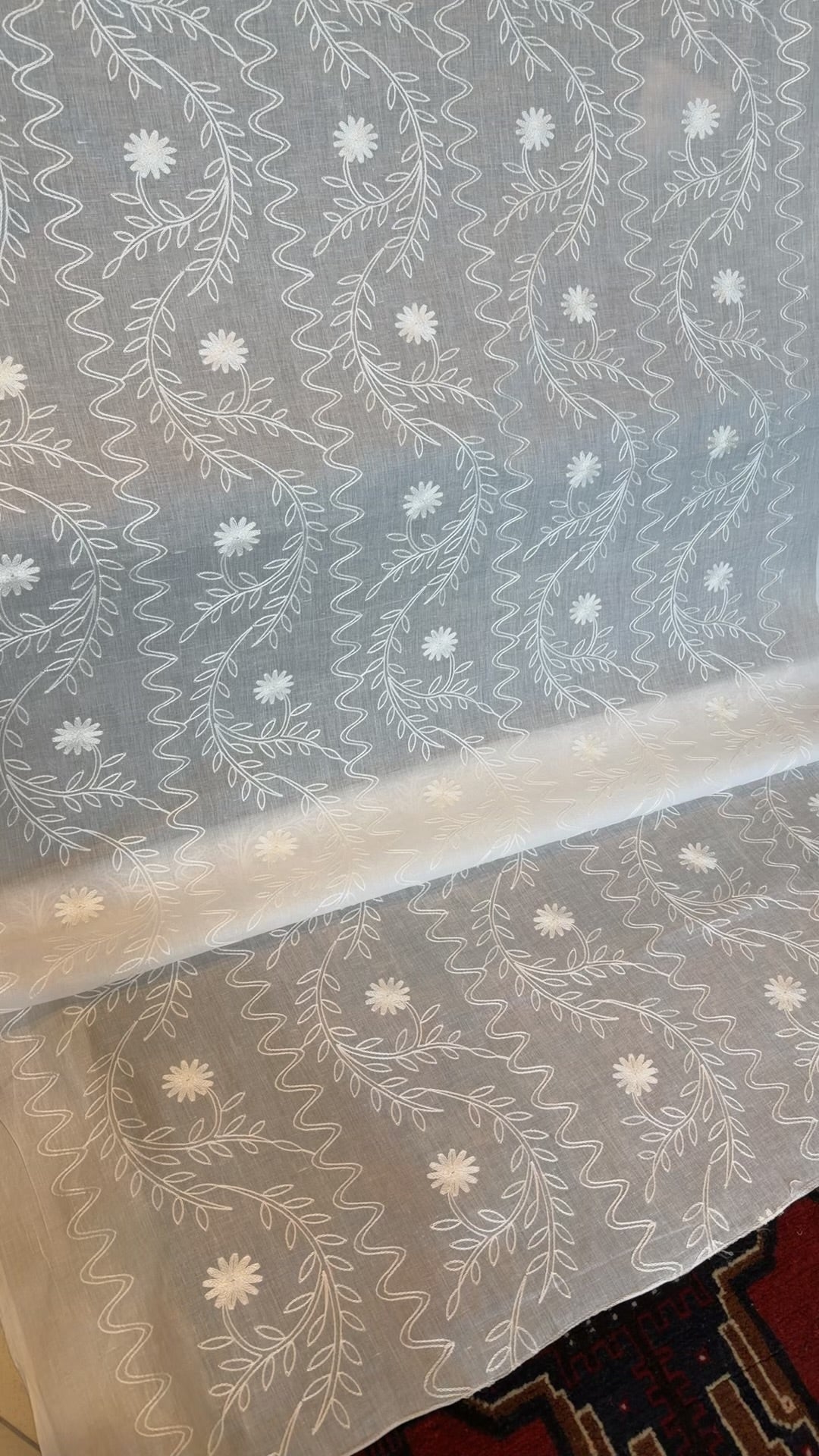 White Pure Lawn Embroidered Dupatta Dyeable | Chota Gulab