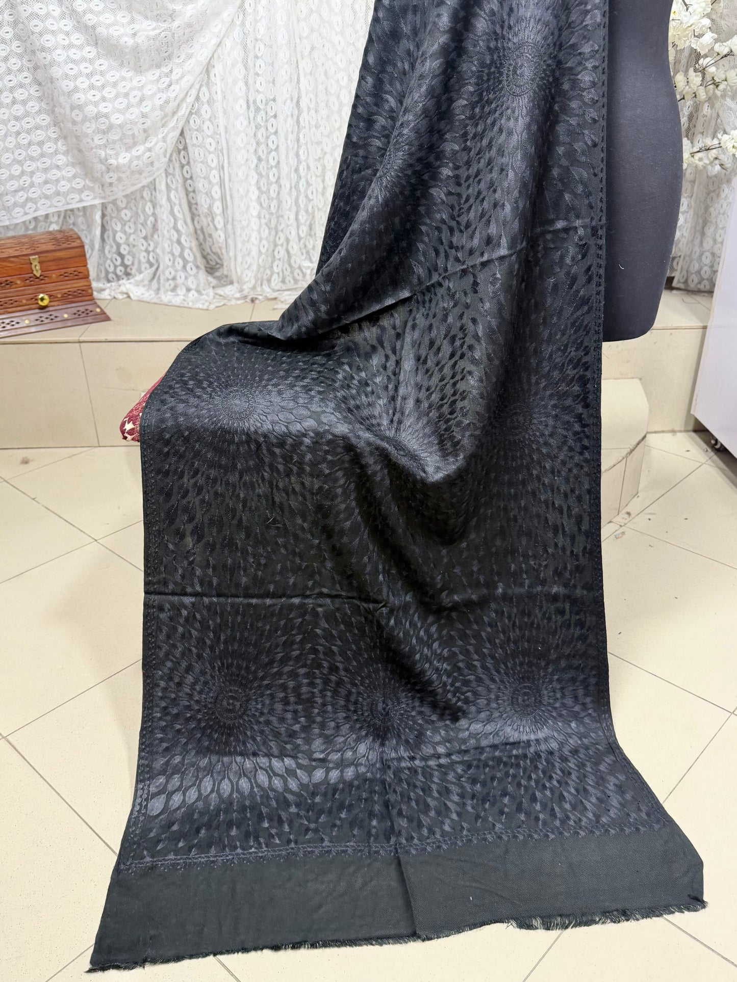 Pashmina Stole Suraj Jaal Full Embroidery Kashmiri Work in Sale Price perfect Gift