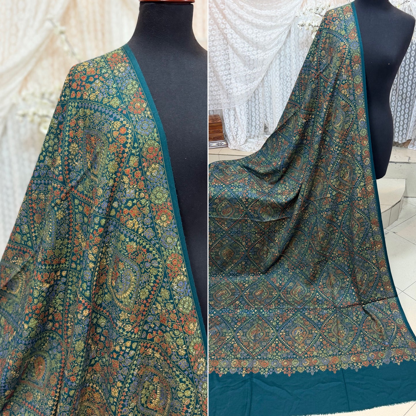Special Pashmina Shawl | Hand Embroidery on Print Beautiful Jaal Shawl | Zinc