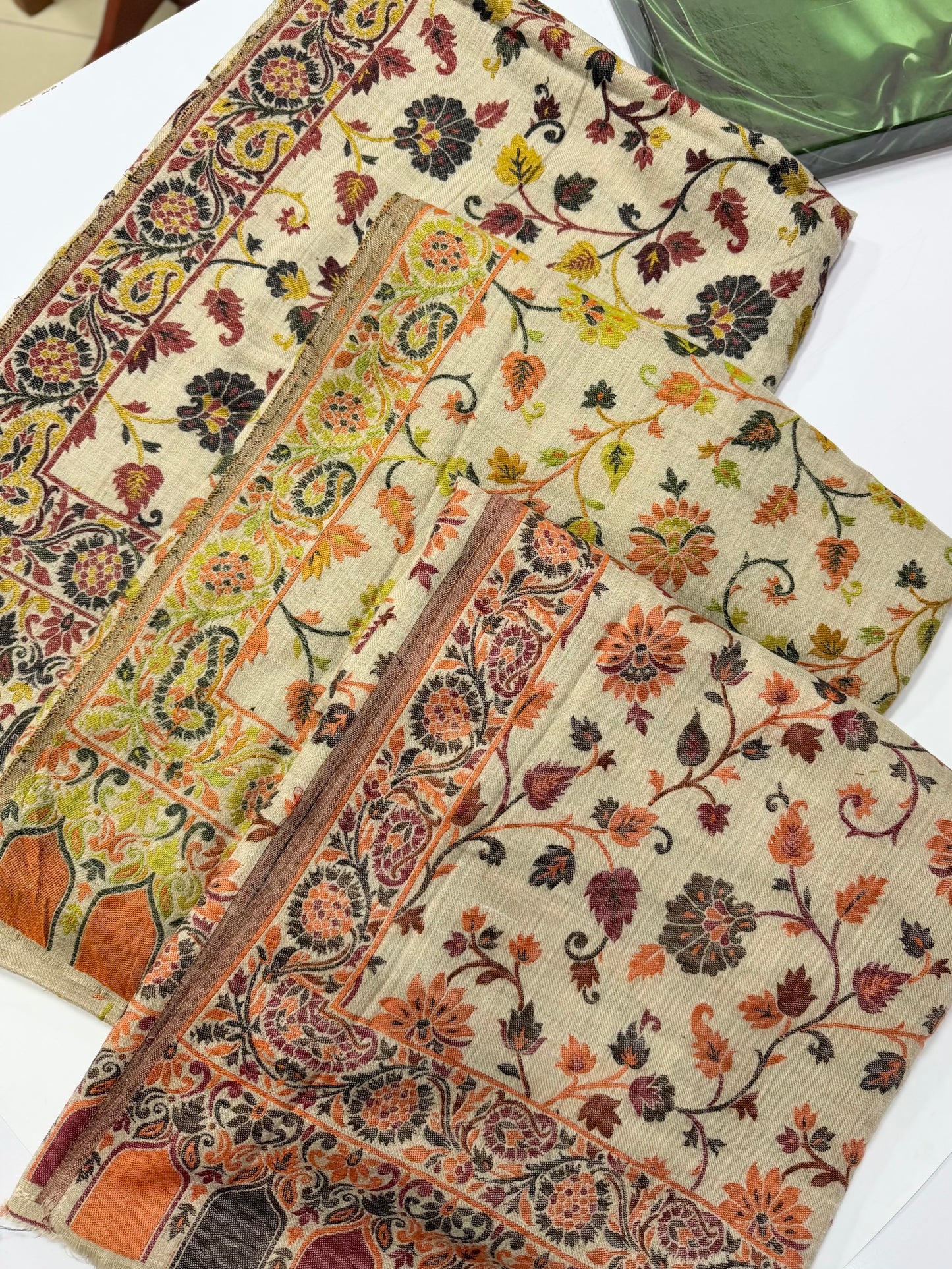 Pashmina Wool Multi Kani Shawl in Full Size | Multi Kani Work