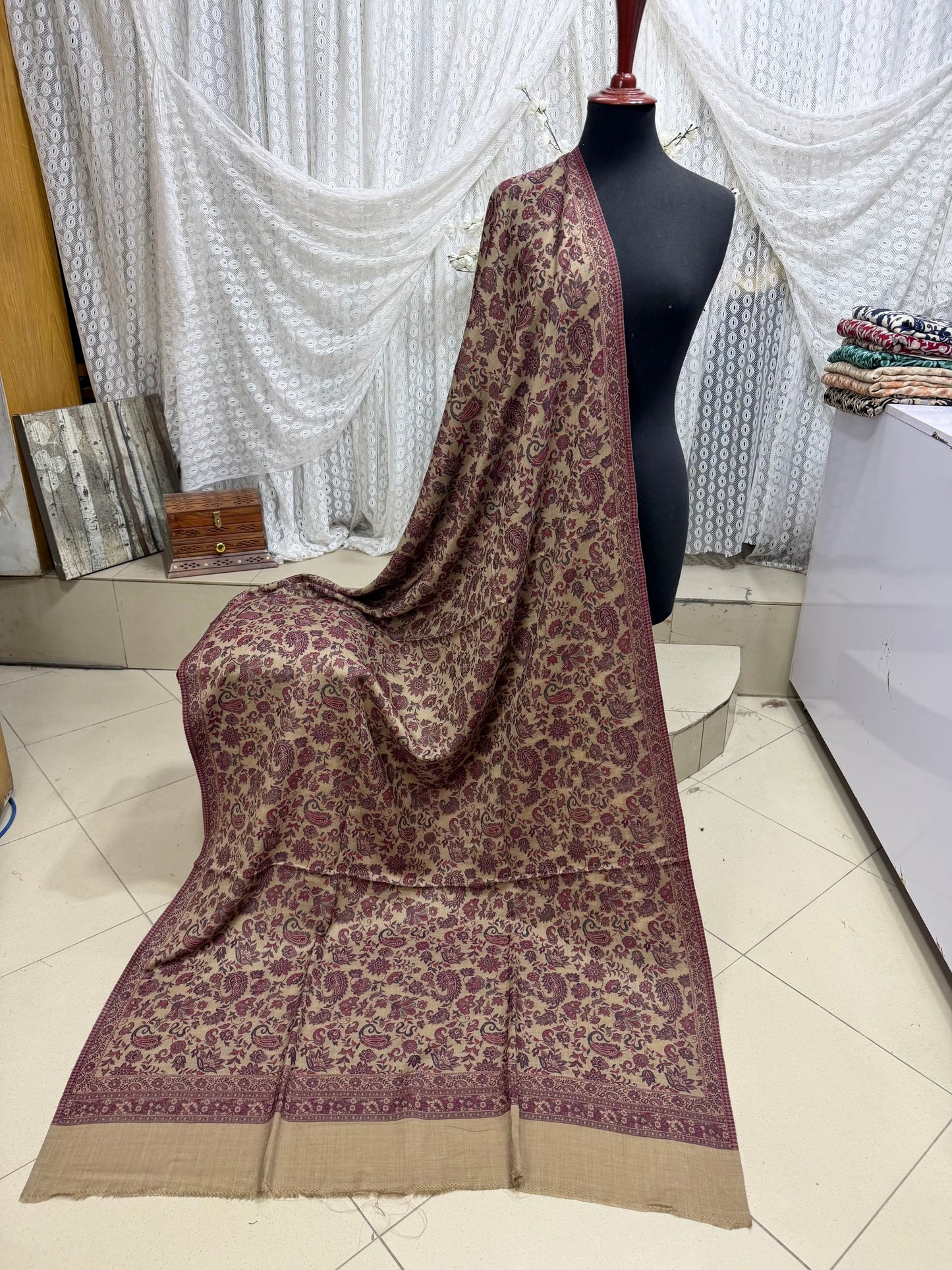 Pashmina Wool Multi Kani Shawl in Full Size | Multi Kani Work