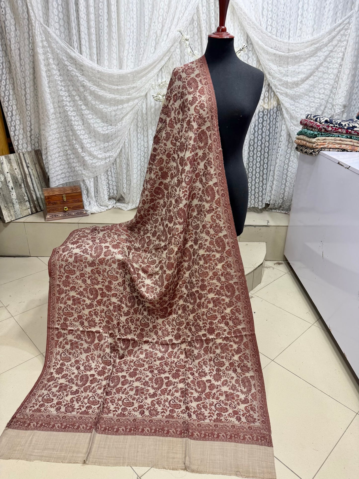 Pashmina Wool Multi Kani Shawl in Full Size | Multi Kani Work