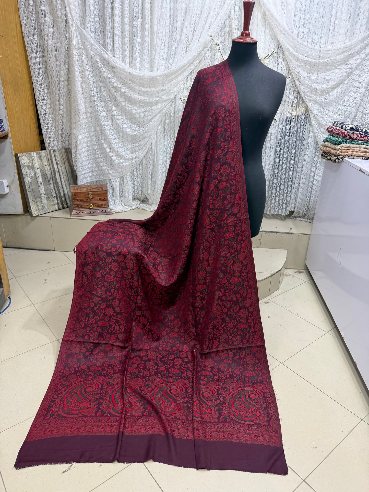 Pashmina Wool Multi Kani Shawl in Full Size | Multi Kani Work