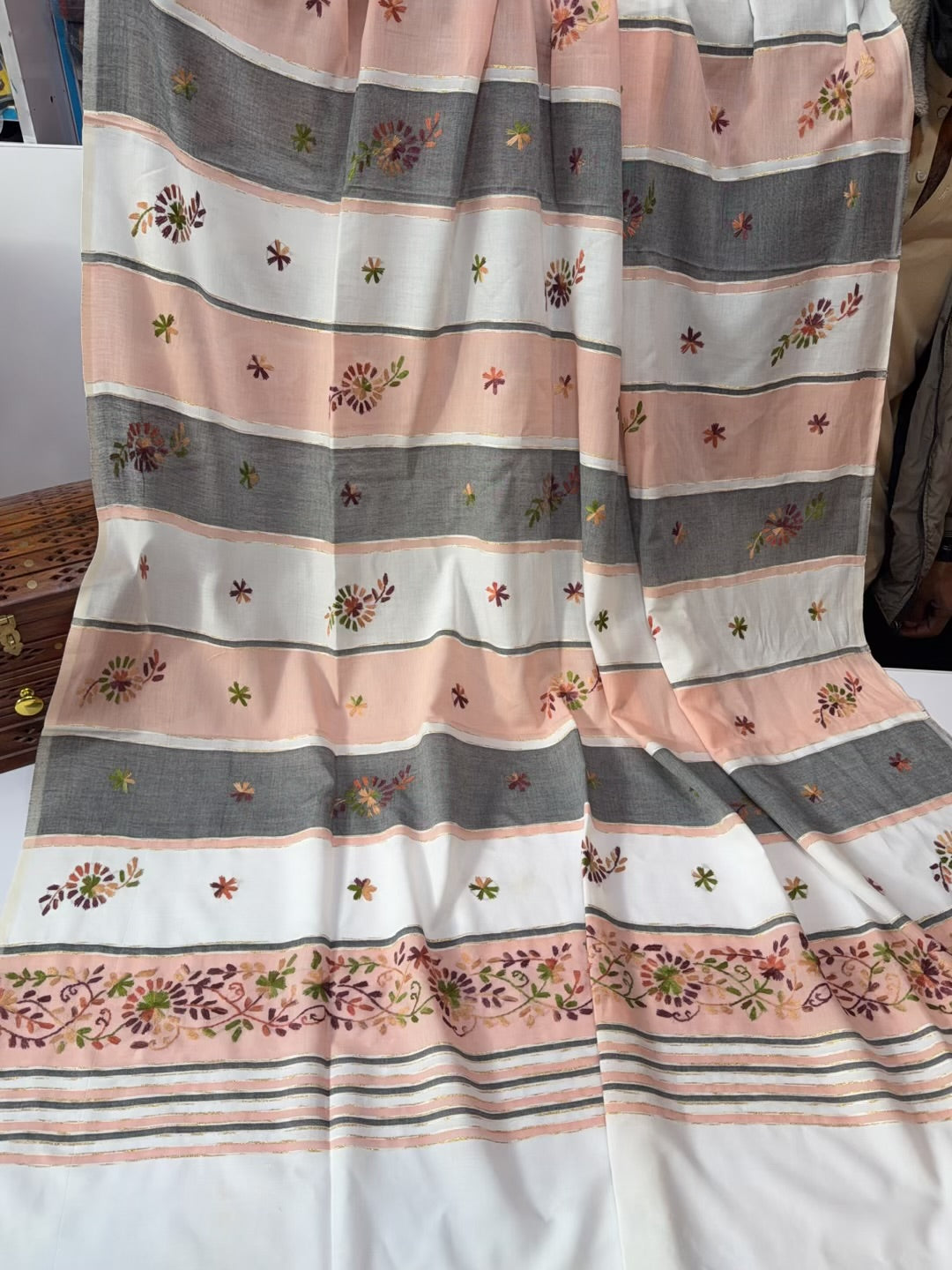 Handmade Lawn Shawl | Fine Thread Work Pure Lawn Shawl