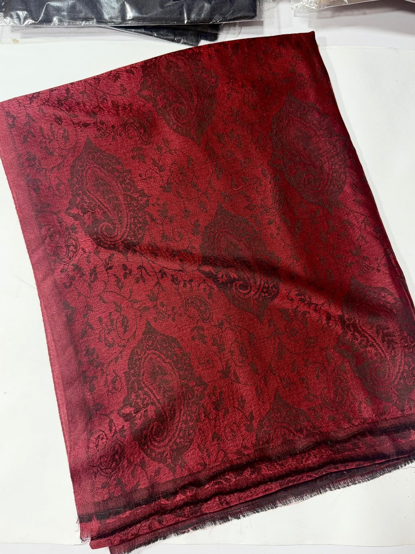 Plain Self Toosh Shawl | Self Design Plain Kashmiri Pure Shawl Perfect Gift | Maroon