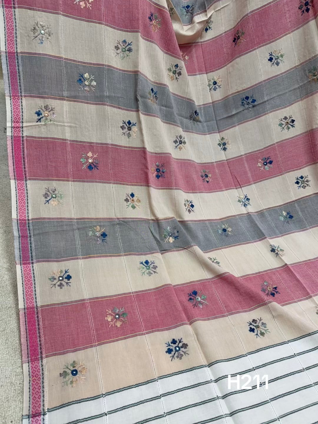 Handmade Lawn Shawl | Fine Thread Work Pure Lawn Shawl H211