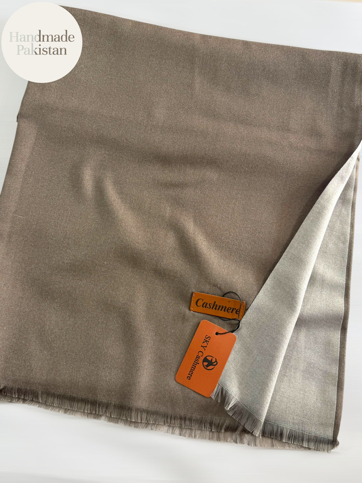 Reversible Pashmina Shawl | Double Side Pure Plain Pashmina Shawl | Grey