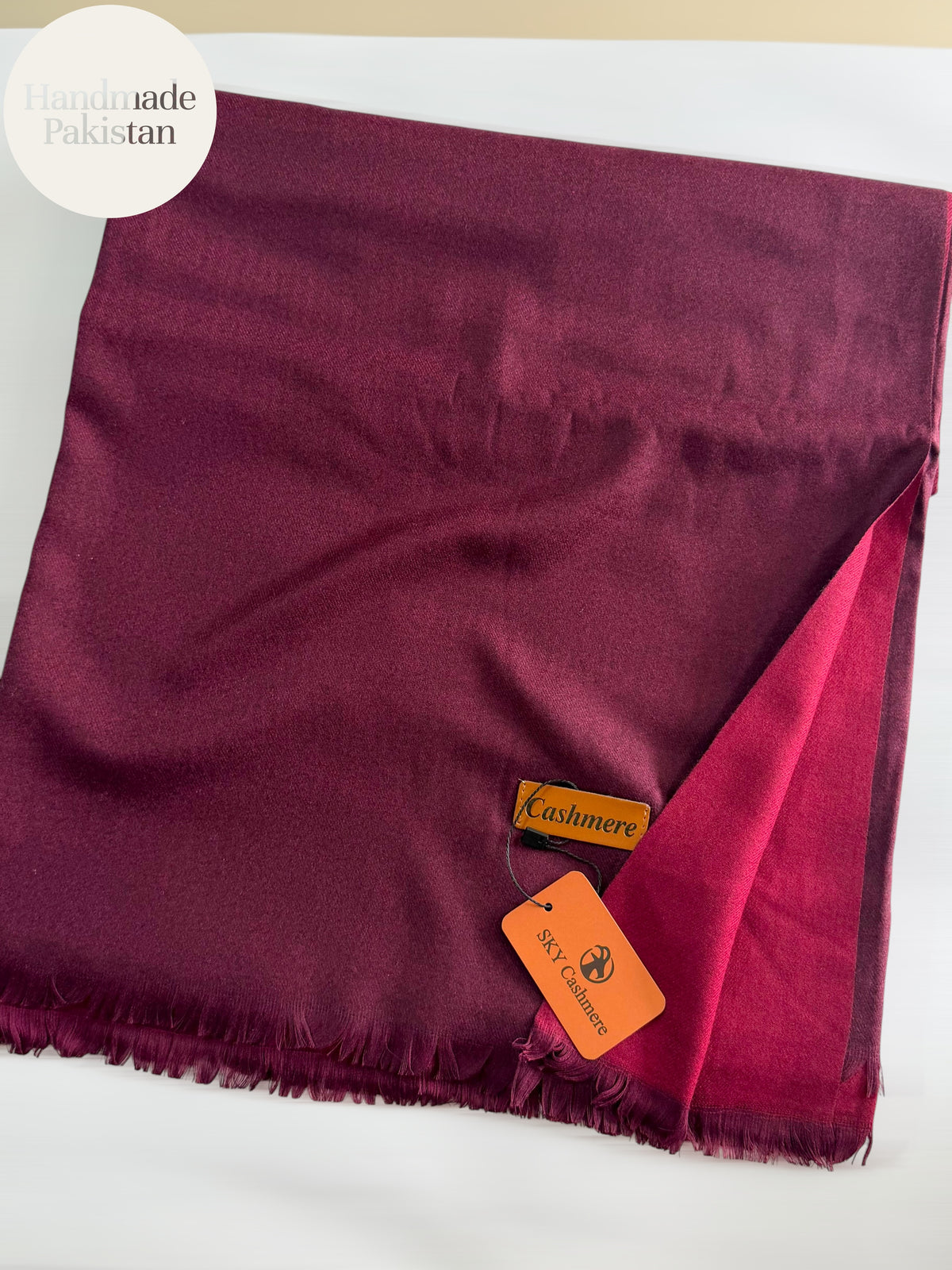 Reversible Pashmina Shawl | Double Side Pure Plain Pashmina Shawl | Maroon