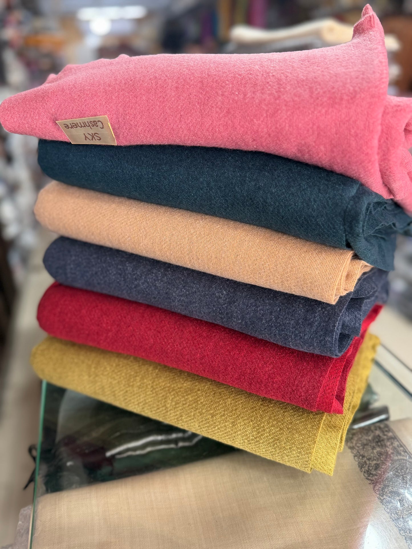 Sky Cashmere Plain Pashmina Shawl Perfect Soft Material for Winter | Light Skin
