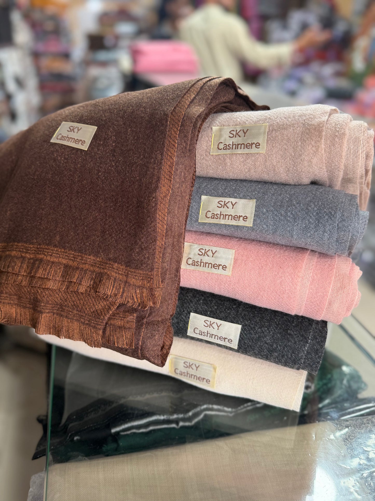 Sky Cashmere Plain Pashmina Shawl Perfect Soft Material for Winter | Skin