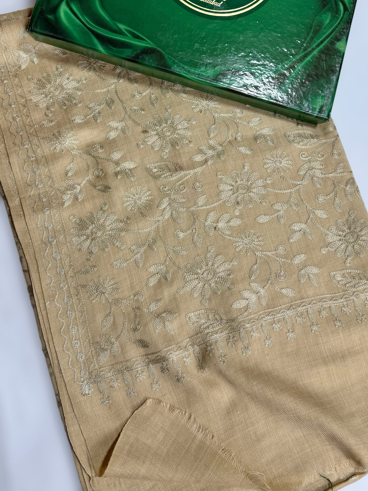 Pashmina Embroidered Shawl Flower Design | Skin