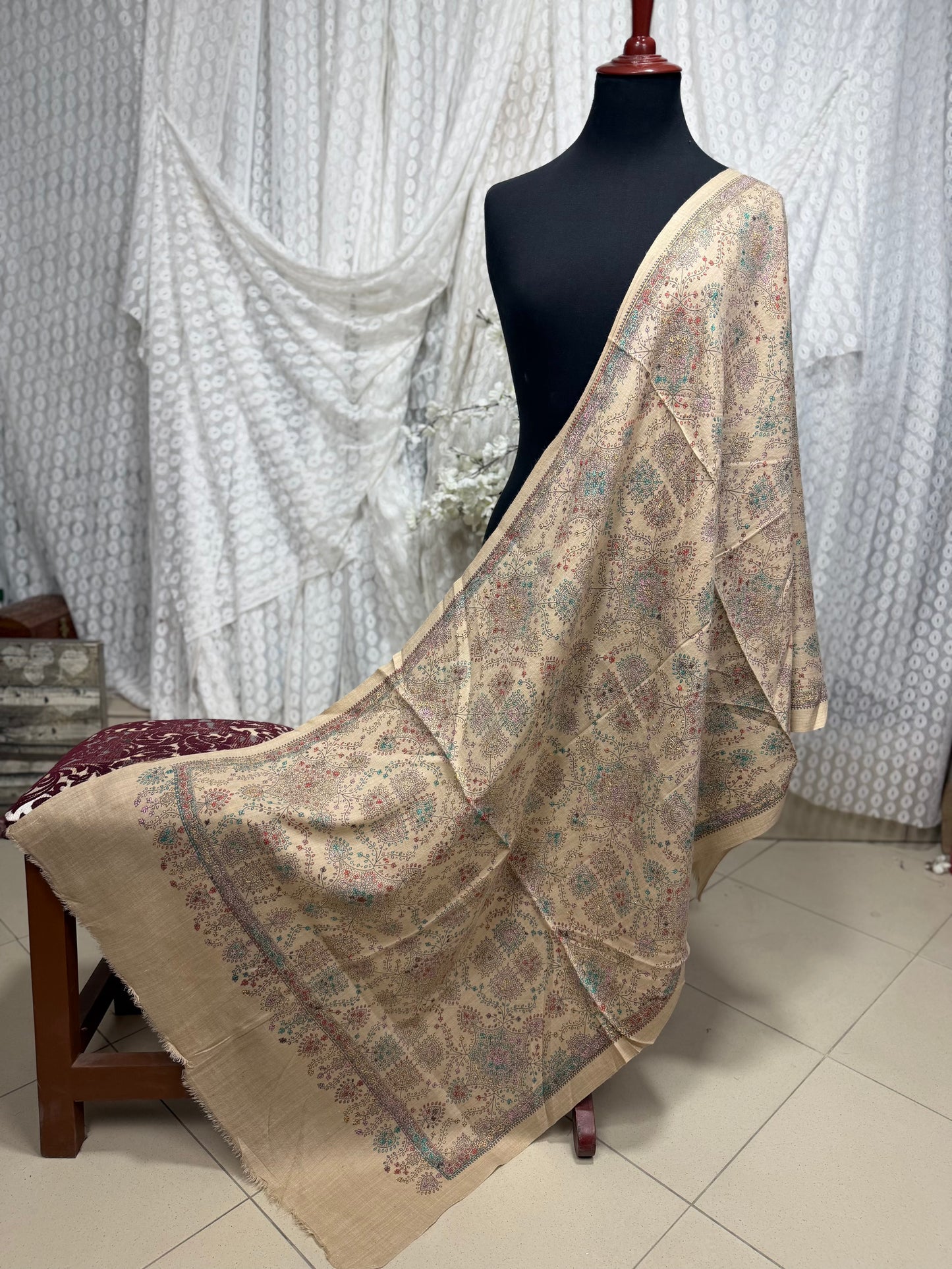Pashmina Stole | Print and Embroidery in Sale Price Perfect for Gifts | Skin