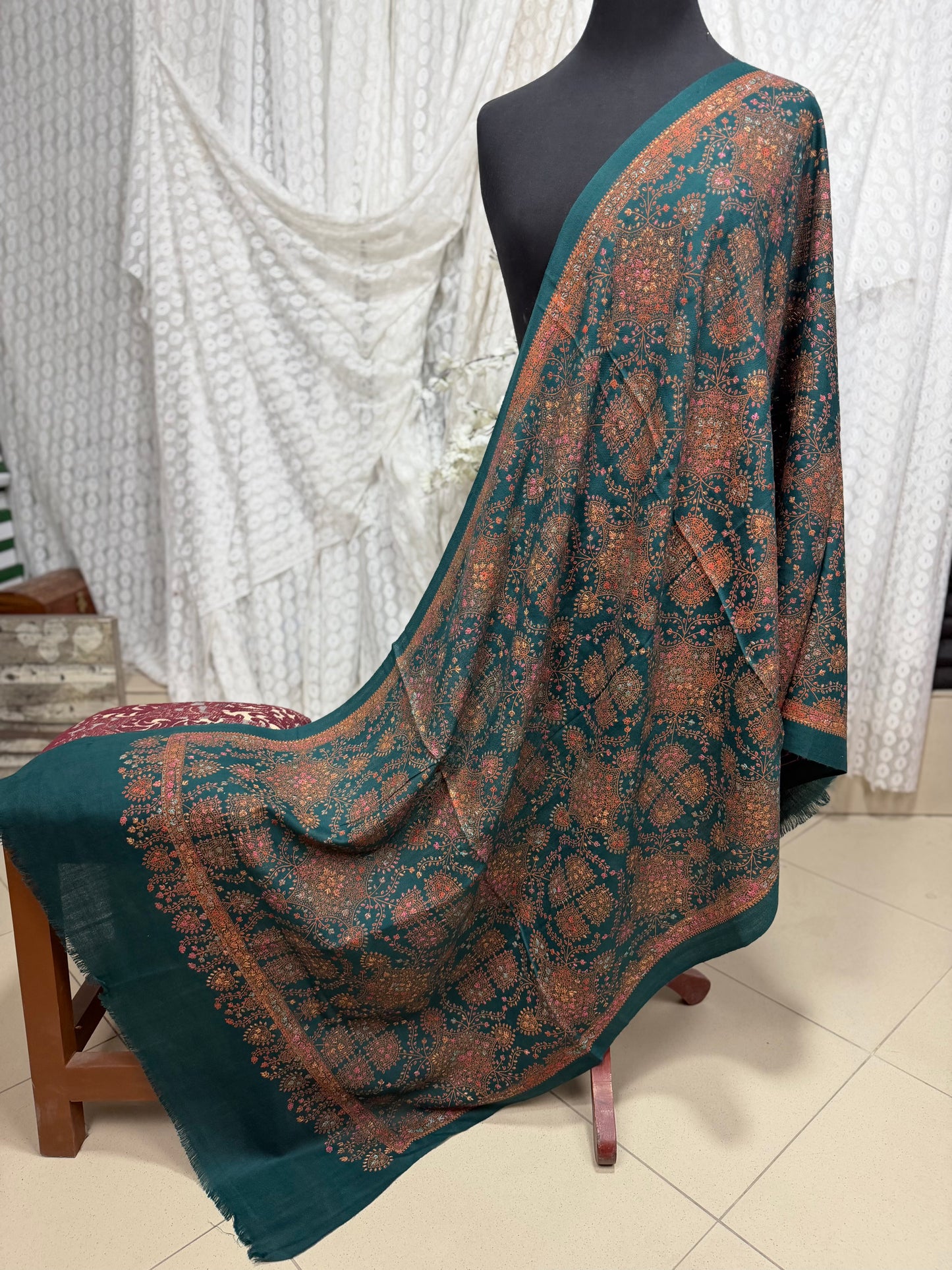 Pashmina Stole | Print and Embroidery in Sale Price Perfect for Gifts | Zinc