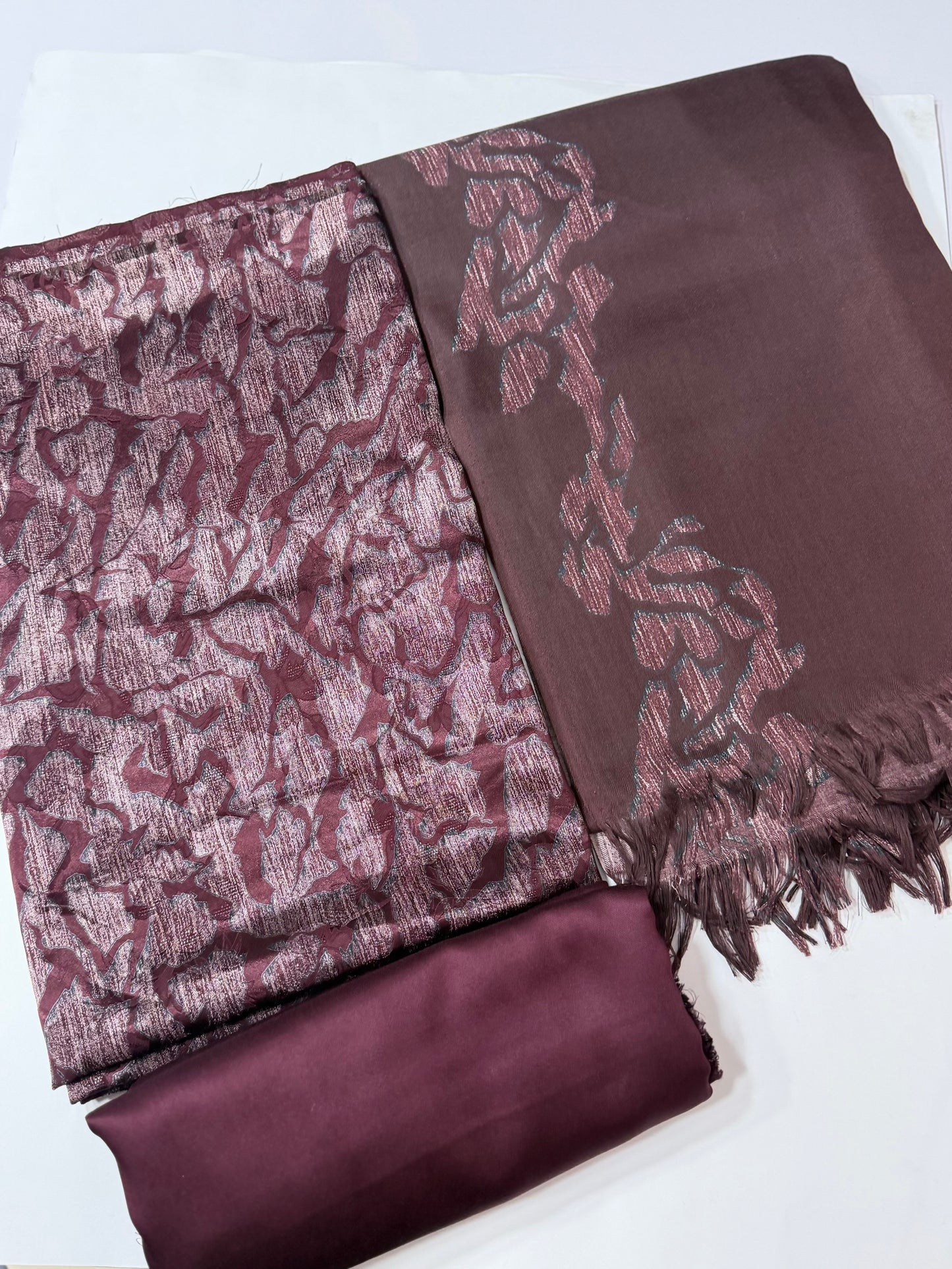 China Pati Suit With Wool Shawl | Pure China Pati Silk | Perfect Material Gift Article