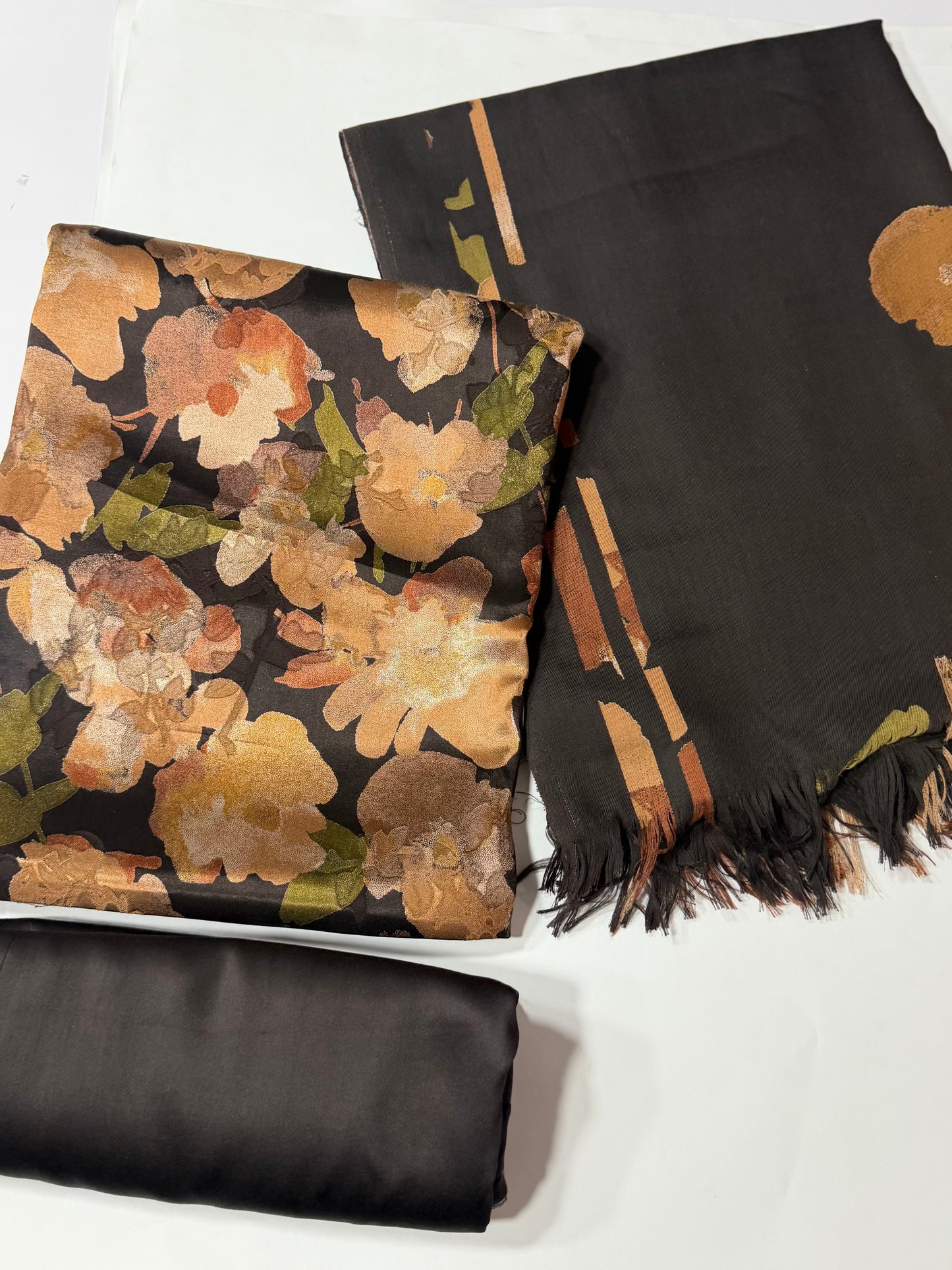 China Pati Suit With Wool Shawl | Pure China Pati Silk | Perfect Material Gift Article