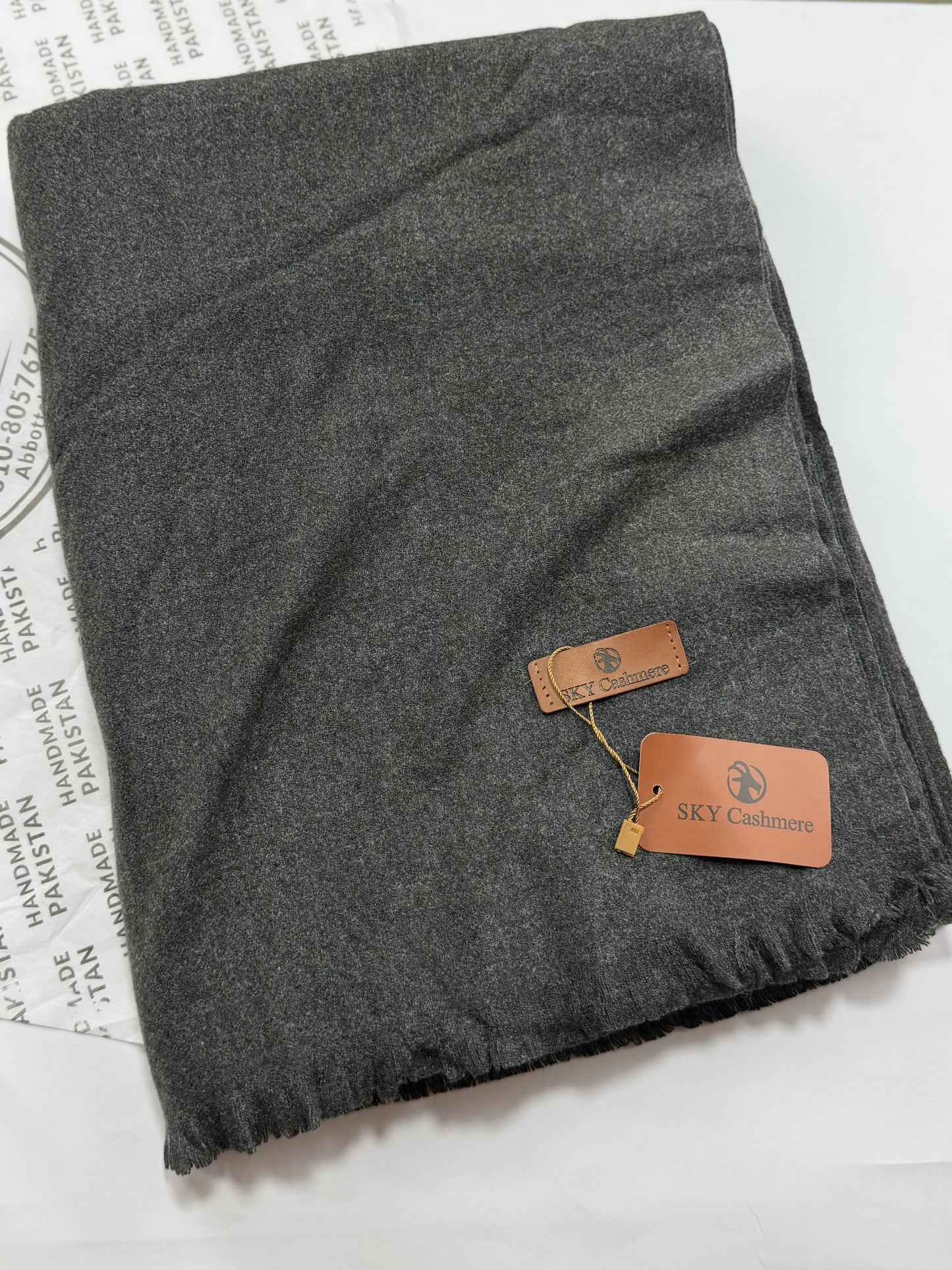 Sky Cashmere Plain Pashmina Shawl Perfect Soft Material for Winter | Dark Grey