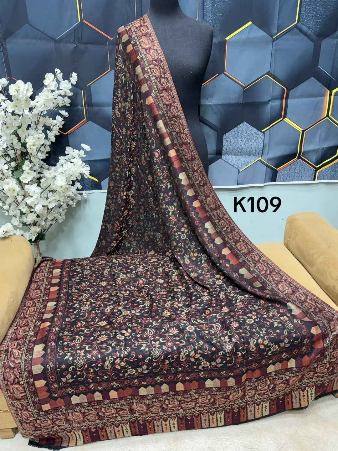 Pashmina Wool Kani Shawl in Full Size Multi Color | K109