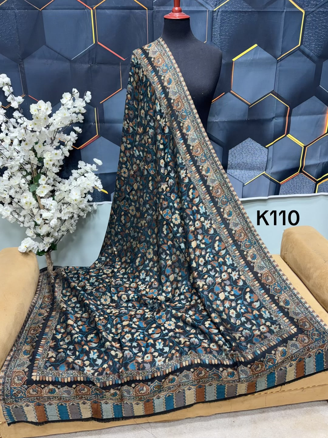 Pashmina Wool Kani Shawl in Full Size Multi Color | K110