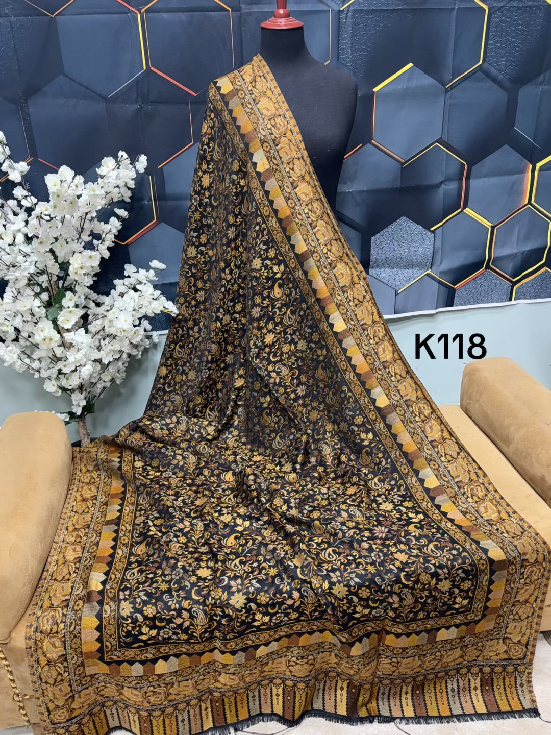 Pashmina Wool Kani Shawl in Full Size Multi Color | K118