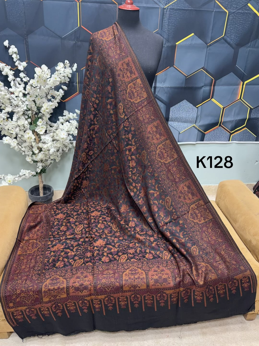 Pashmina Wool Kani Shawl in Full Size Multi Color | K128