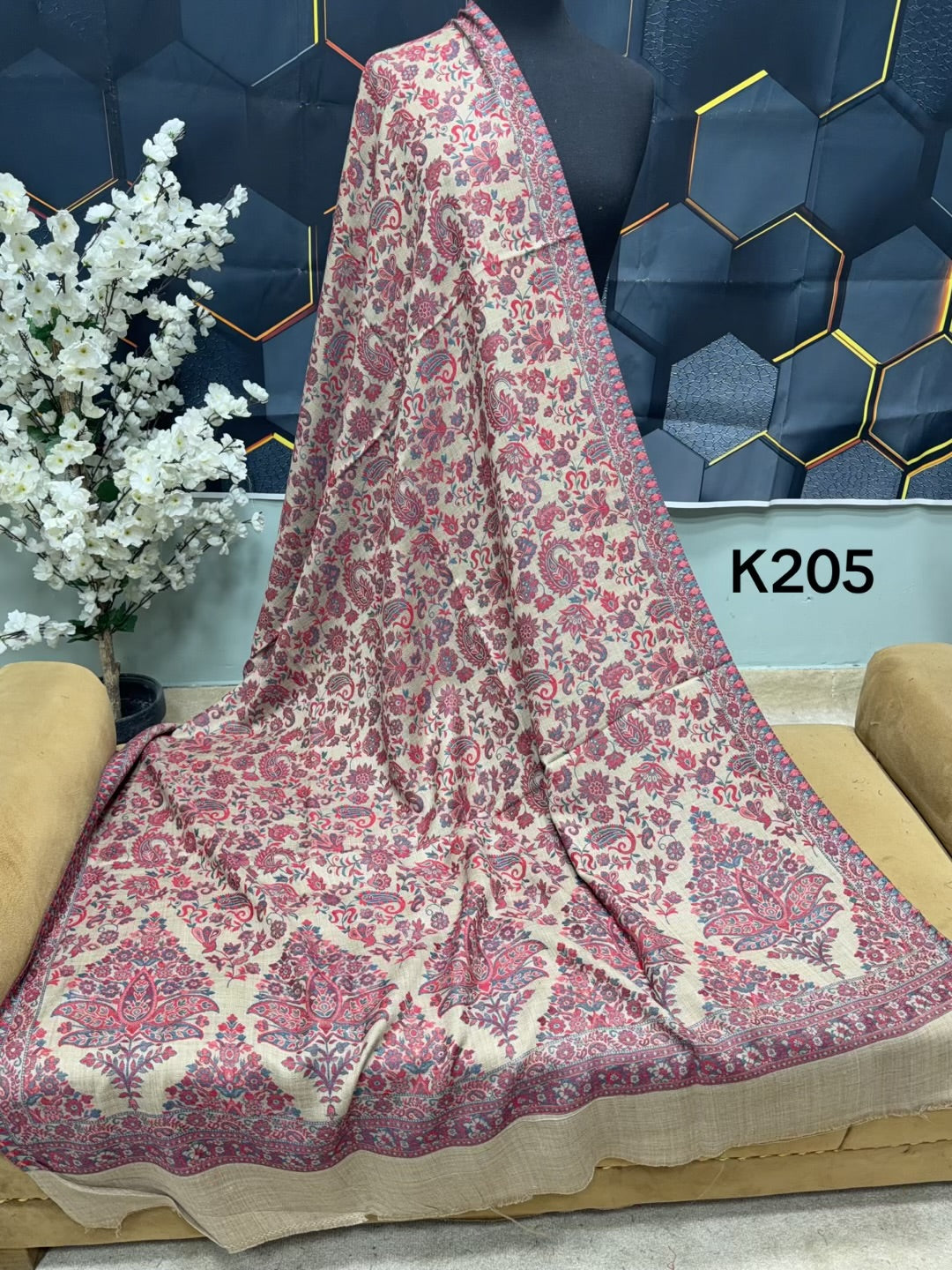 Pashmina Wool Kani Shawl in Full Size Multi Color | K205