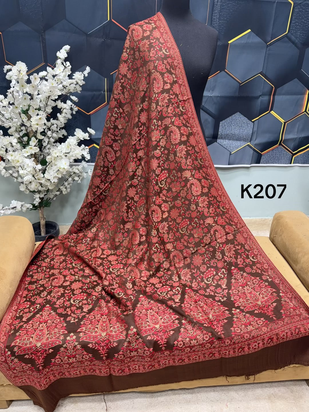 Pashmina Wool Kani Shawl in Full Size Multi Color | K207