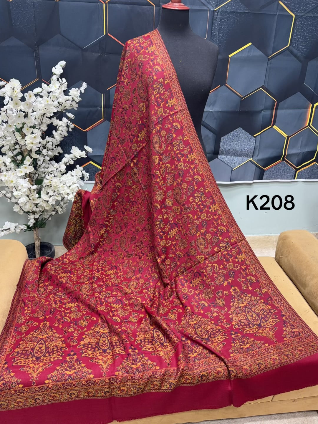 Pashmina Wool Kani Shawl in Full Size Multi Color | K208
