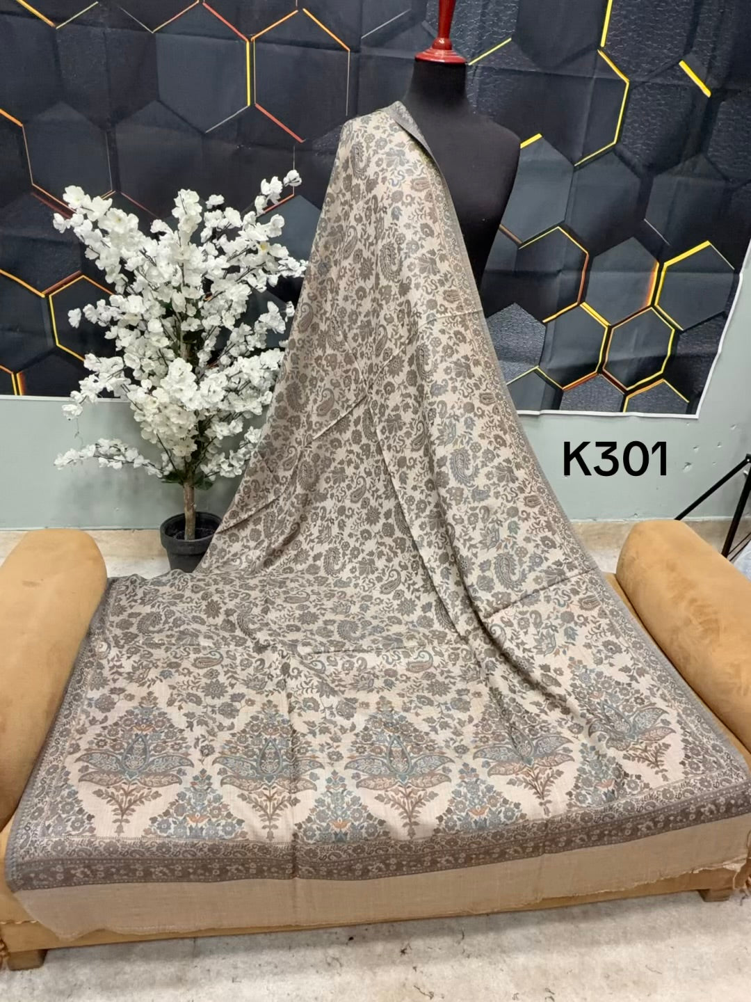Pashmina Wool Kani Shawl in Full Size Multi Color | K301