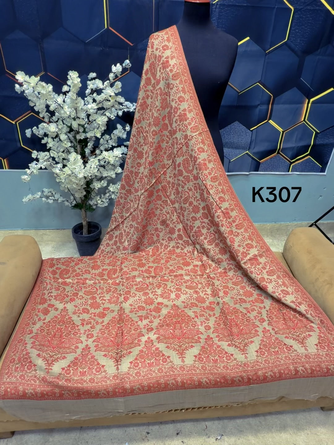 Pashmina Wool Kani Shawl in Full Size Multi Color | K307