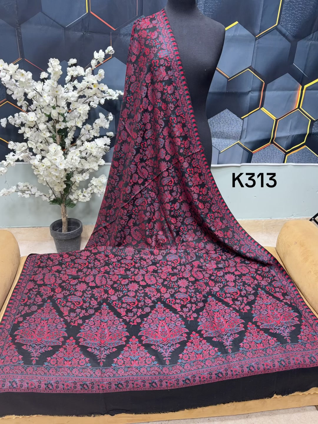 Pashmina Wool Kani Shawl in Full Size Multi Color | K313