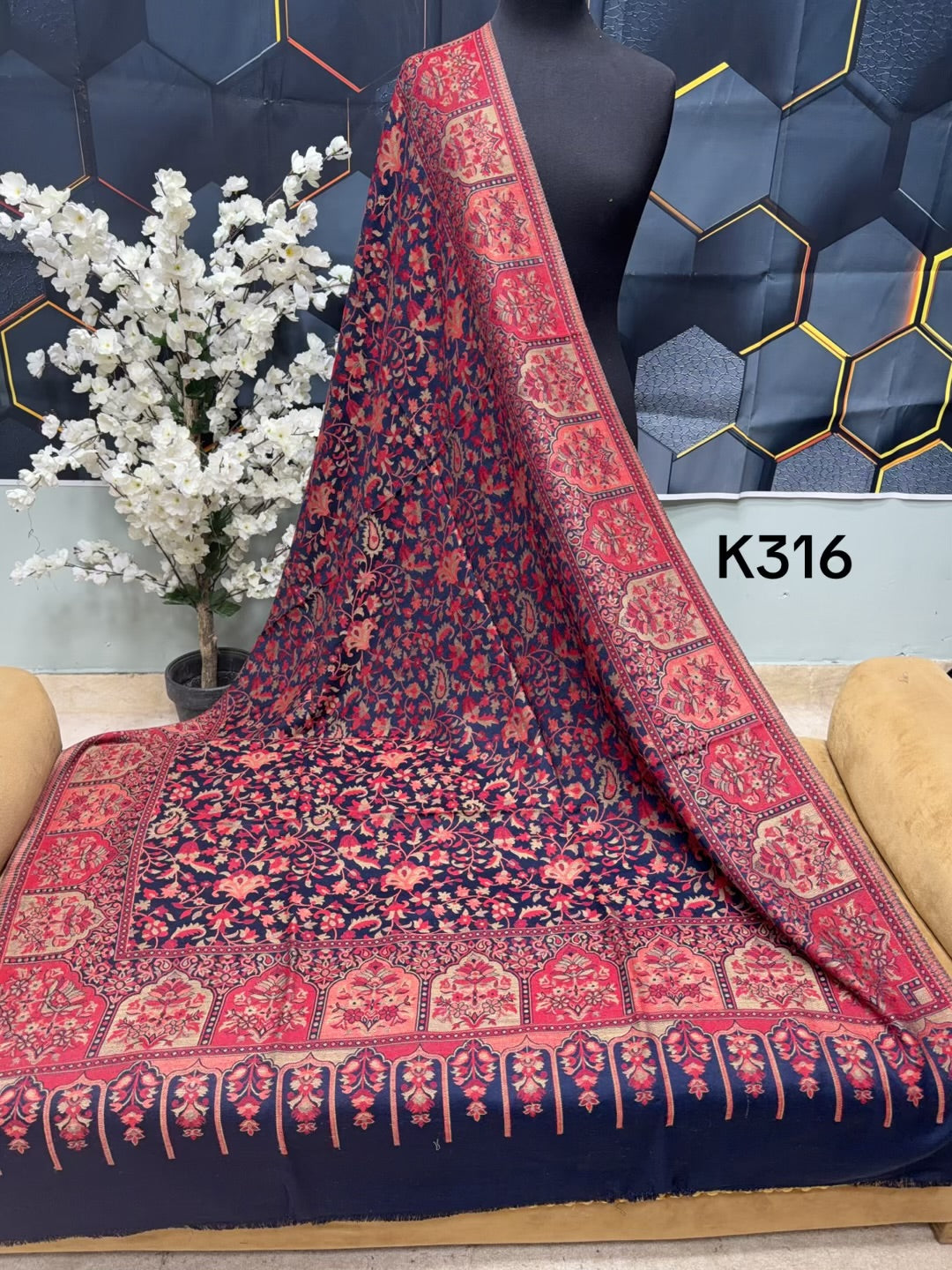 Pashmina Wool Kani Shawl in Full Size Multi Color | K316