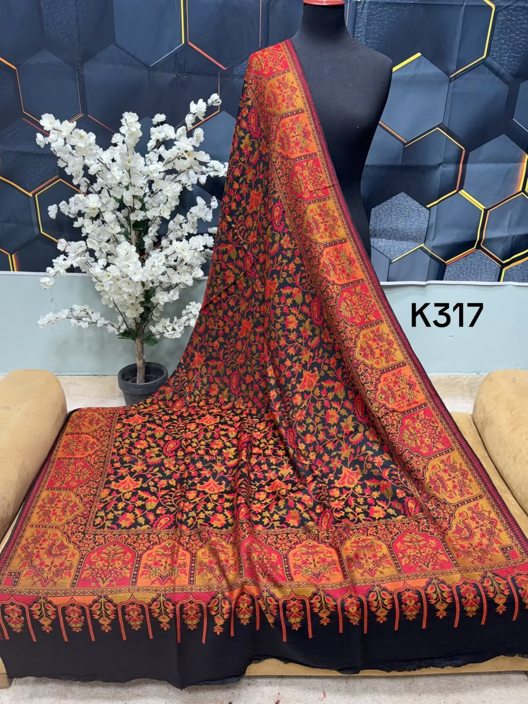 Pashmina Wool Kani Shawl in Full Size Multi Color | K317