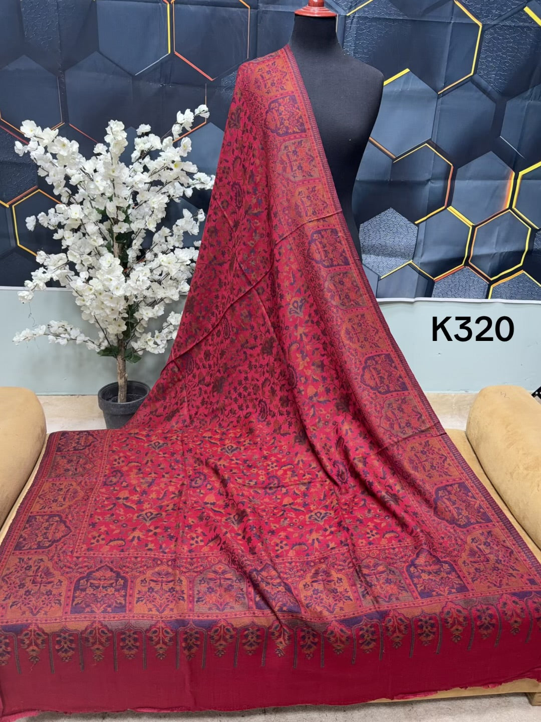 Pashmina Wool Kani Shawl in Full Size Multi Color | K320