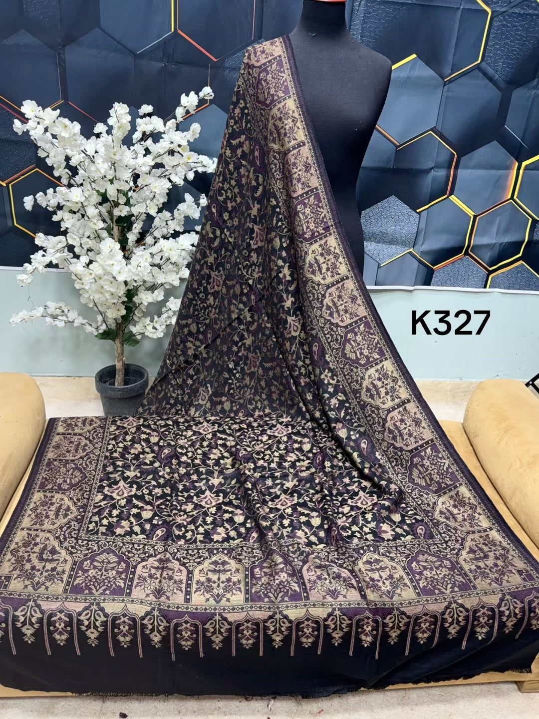 Pashmina Wool Kani Shawl in Full Size Multi Color | K327