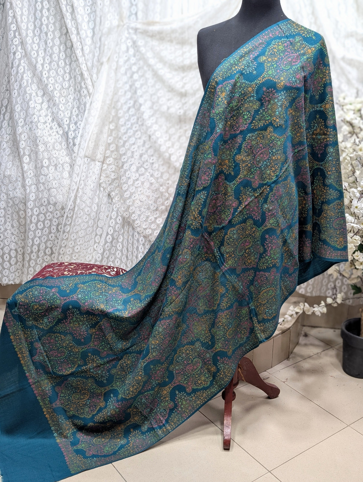 Pashmina Stole | Print and Embroidery in Sale Price Perfect for Gifts | Zinc