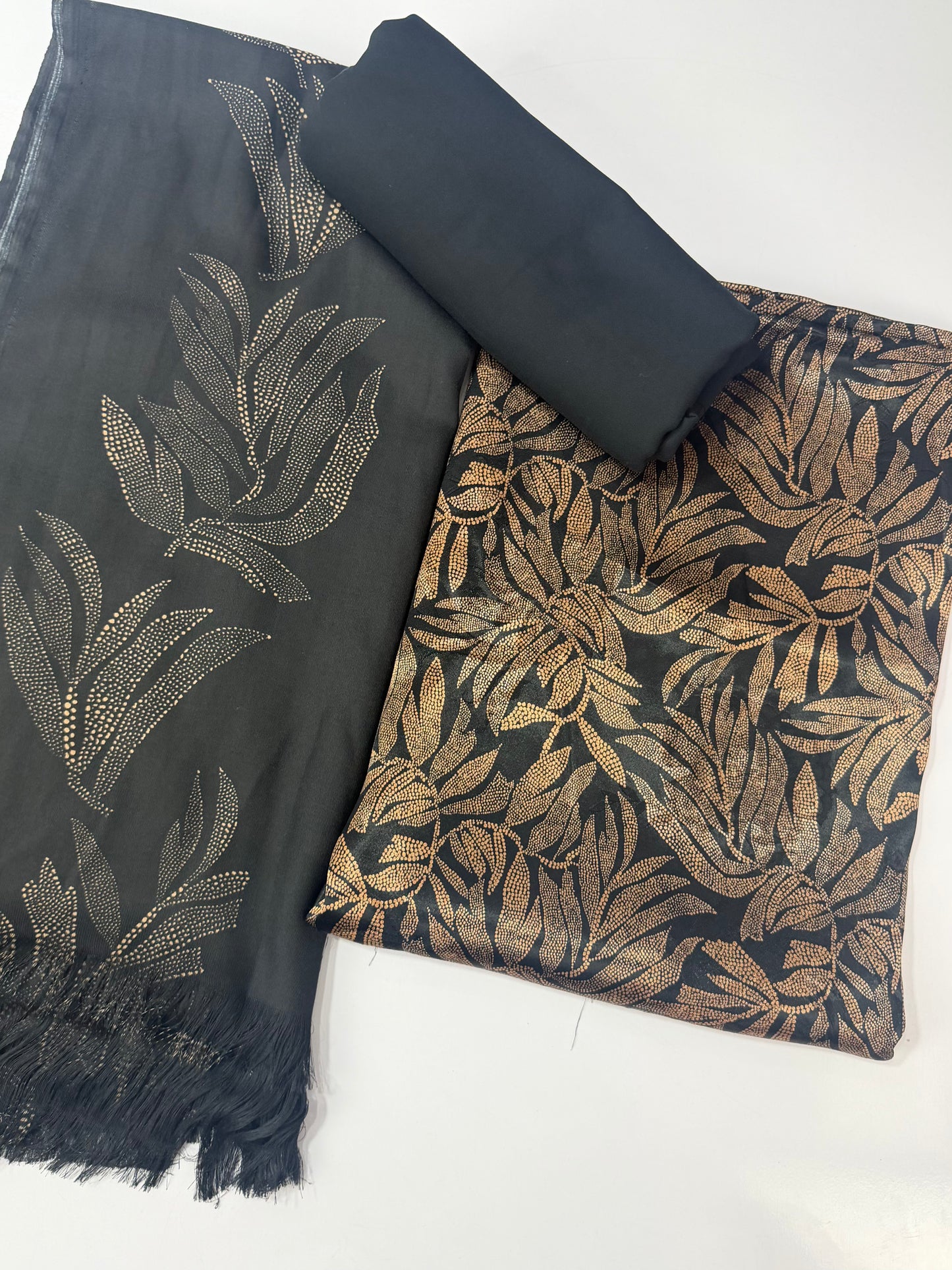 China Pati Suit With Wool Shawl | Pure China Pati Silk | Perfect Material Gift Article