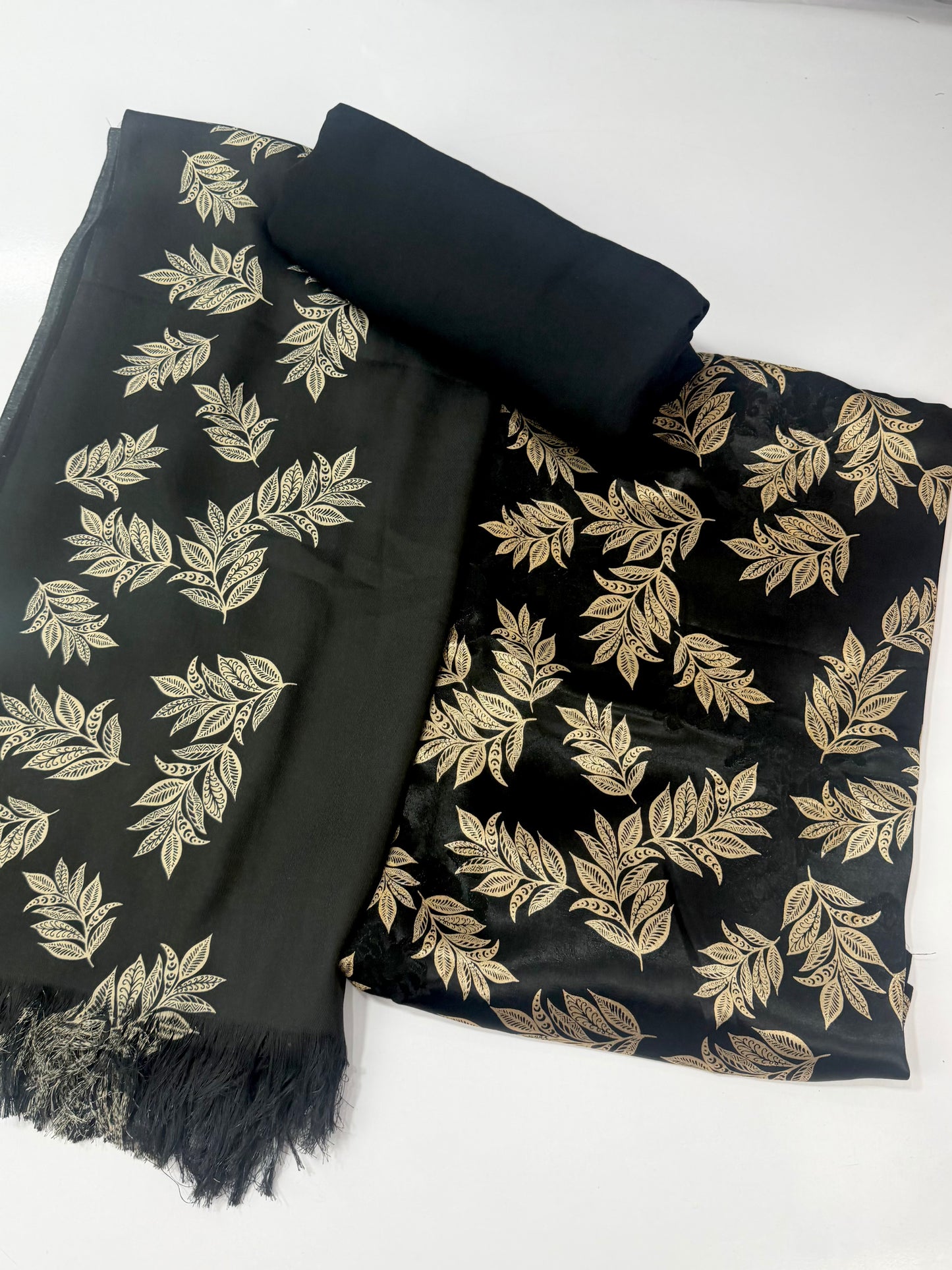 China Pati Suit With Wool Shawl | Pure China Pati Silk | Perfect Material Gift Article